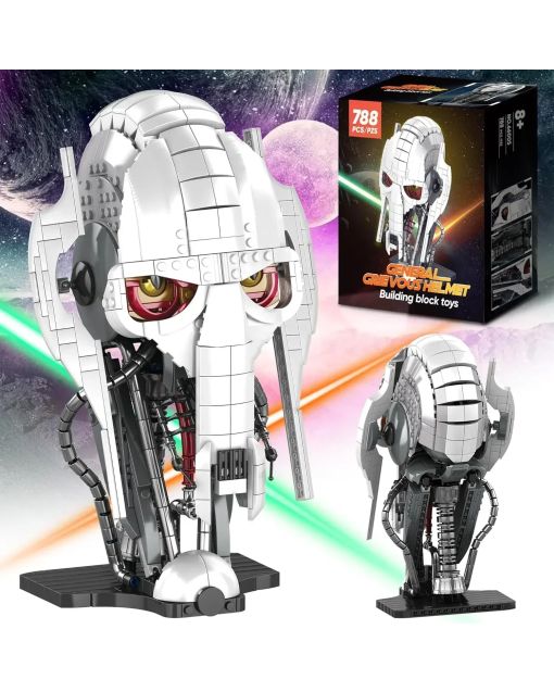 General Grievous Helmet Building Set - Cyborg Commander Model | Collectible Display Blocks for Adults & Children Gifts