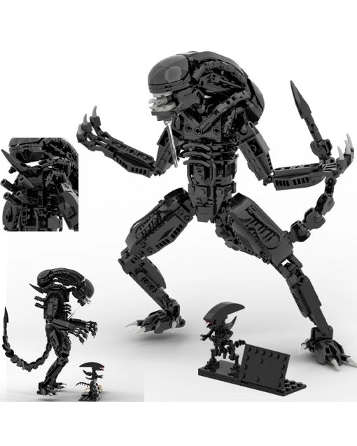 Drooling Monster Building Set - Xenomorph Parasitoid Model | Sci-Fi Creature Blocks for Adult Collectors