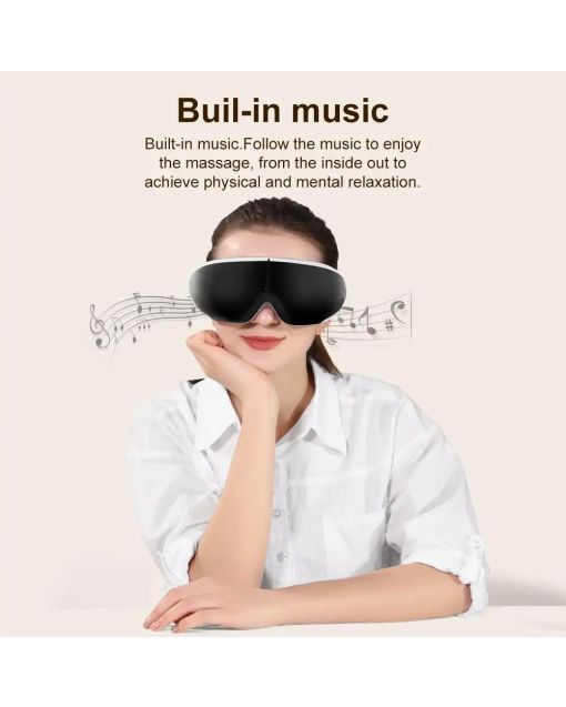 Smart Eye & Facial Massager with Heating, Air Pressure & Bluetooth Music – Foldable Relaxation Device - Rechargeable