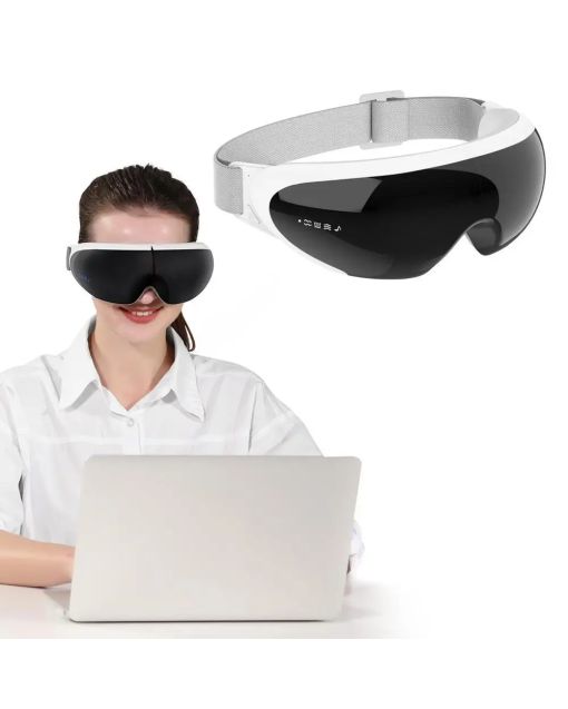 Smart Eye & Facial Massager with Heating, Air Pressure & Bluetooth Music – Foldable Relaxation Device - Rechargeable