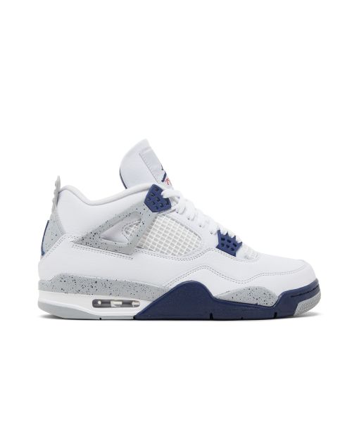 Jordan 4 Retro White Midnight Navy - Classic Retro Basketball Sneakers