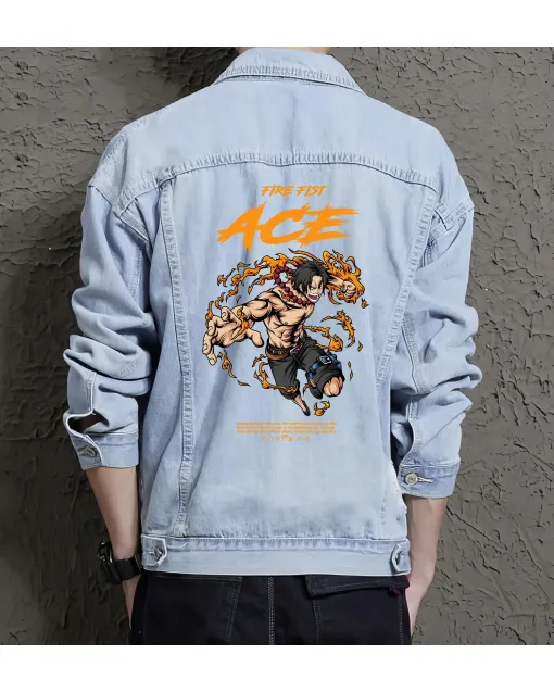 Ace Jean Jacket for Men – Gift for Gamers – Birthday Present - Light Blue - Main View