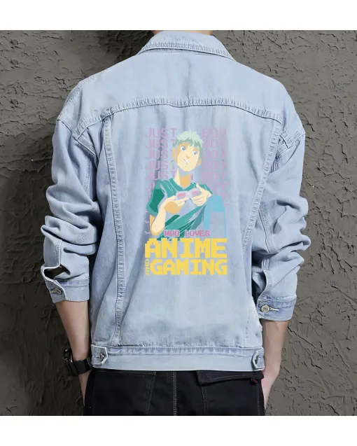 Anime Gaming Hoodie for Men – Gift for Otakus – Christmas Present - Light Blue - Main View