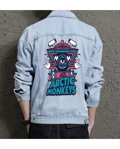 Arctic Monkeys Jean Jacket for Men – Gift for Music Fans – Christmas Gift - Light Blue - Main View