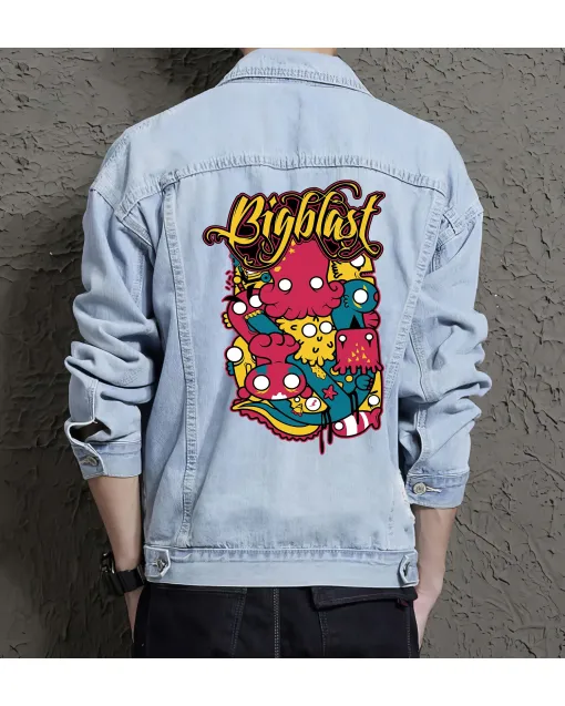 Big Blast Jean Jacket for Men – Gift for Teen Boys – Christmas Gift - Light Blue - Main View