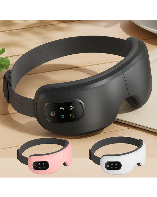 Smart Eye Massager Mask with Vibration & Bluetooth Music – Relieves Eye Strain, Improves Sleep & Relaxation