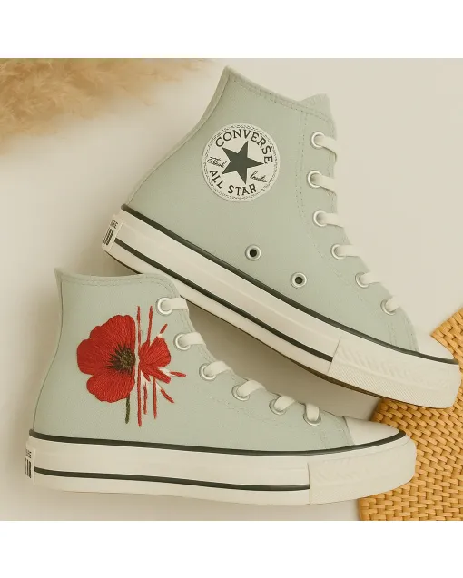 Bloom Split Sneakers for Women – Comfort for Casual Walks, Day Outings Perfect Gift for Female Sneaker Enthusiasts - Custom Embroidered - Main View