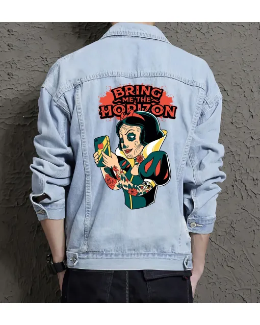 Bring Me Horizon Jean Jacket for Men – Gift for Music Fans – Christmas Gift - Light Blue - Main View