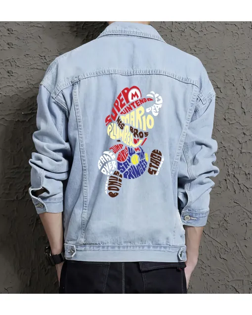 Brothers Retro Denim Jacket for Men – Vintage Gift – Father's Day - Light Blue - Main View