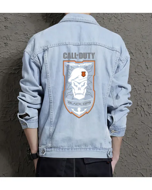 Call of Duty Denim Jacket for Men – Gift for Gamers – Christmas Gift - Light Blue - Main View