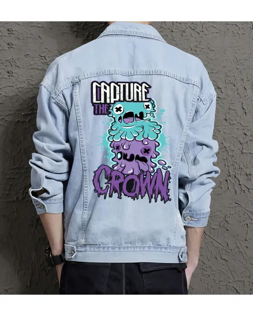 Capture the Crown Jean Jacket for Men – Gift for Teen Boys – Christmas Gift - Light Blue - Main View