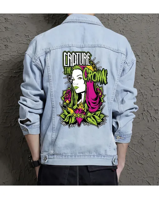 Capture the Crown Jean Jacket for Men – Gift for Teen Boys – Birthday Present - Light Blue - Main View