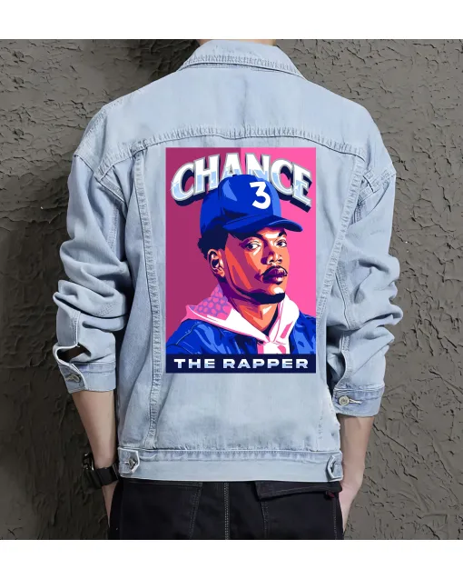 Chance(2) Jean Jacket for Men – Gift for Streetwear Fans – Birthday Present - Light Blue - Main View