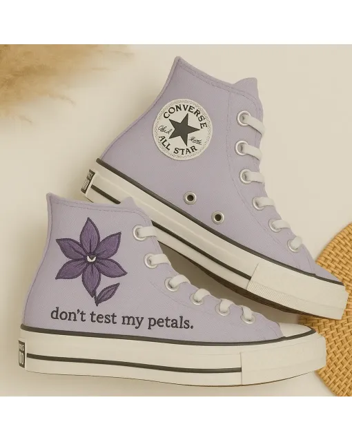 Colorful Floral Sneakers for Women – Comfort for Casual Walks, Festivals, and Parties - Custom Embroidered - Main View