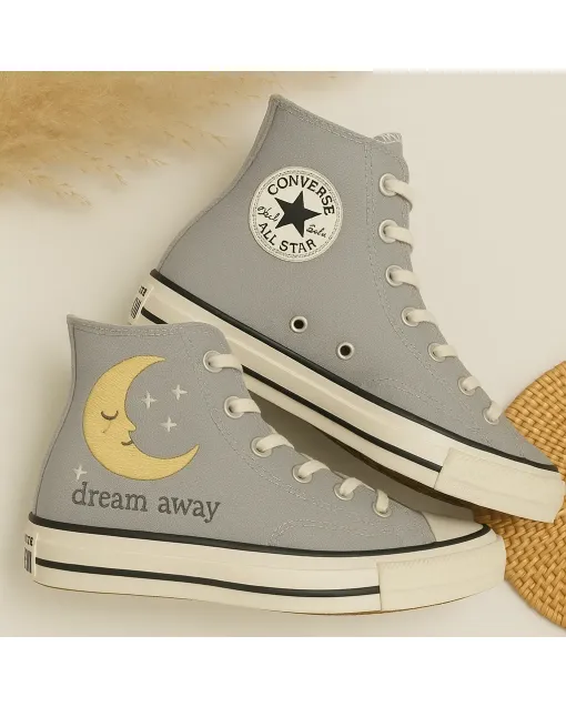 Comfortable Sneakers for Night Owls, Dreamers, and Trendsetters – Illuminate Your Style for Casual Outings, Night Adventures - Custom Embroidered - Main View