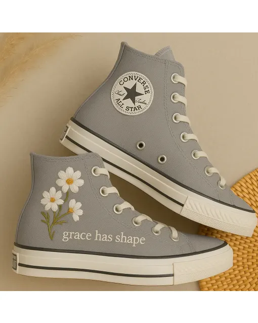 Cosmic Cream Sneakers for Women – Comfort for Casual Walks, Birthday Parties – Perfect Gift for Teens - Custom Embroidered - Main View