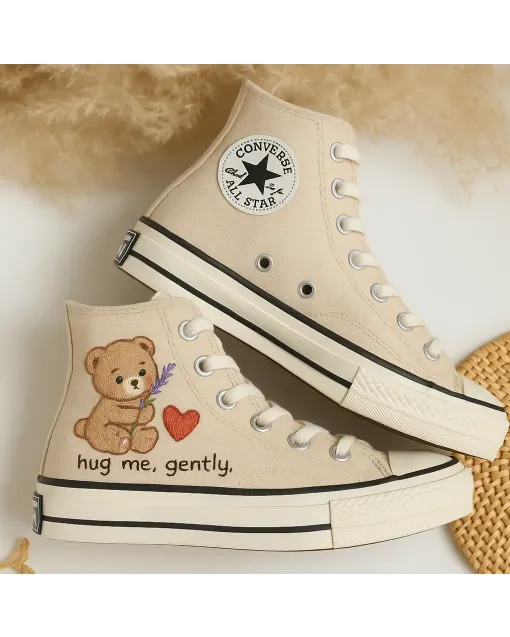 Custom Sneakers – Cute Teddy Bear Plush Toy for Kids and Animal Lovers – Soft and Huggable Gift for Birthdays, Holidays, and Special Occasions - Custom Embroidered - Main View