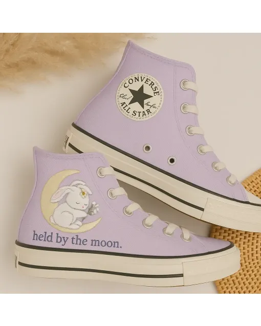 Cute Bunny Sneakers for Kids and Animal Lovers – Comfortable Shoes for Playtime, Everyday Wear Perfect Gift for Pet Adoption Events - Custom Embroidered - Main View