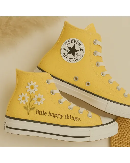 Daisy Lemon Sneakers for Women and Girls – Brighten Your Day with Style for Casual Outings, Summer Events Perfect Gift for Shoe Lovers - Custom Embroidered - Main View