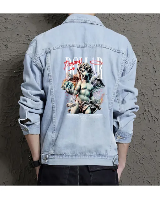 Dollar Dreamskid Jean Jacket for Men – Gift for Urban Teens – Birthday Present - Light Blue - Main View