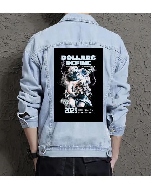 Dollarsdefine Jean Jacket for Men – Gift for Trendy Teens – Birthday Present - Light Blue - Main View