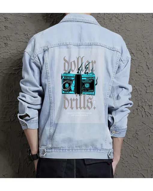 Drills Jean Jacket for Men – Gift for Skater Dudes – Christmas Gift - Light Blue - Main View