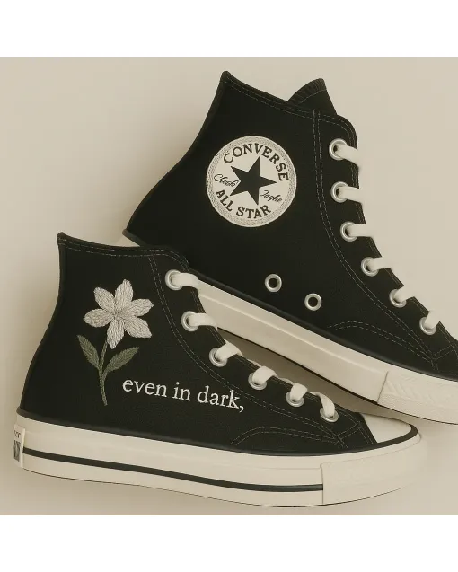 Elegant Floral Sneakers for Women – Comfort for Casual Outings, Shopping Spree – Perfect Gift for Fashionistas - Custom Embroidered - Main View