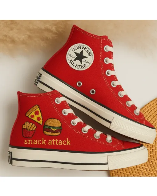 Embroidered Canvas Sneakers for Men, Women, Kids – Stylish Embellishments for Casual Outings, Social Gatherings for Weddings & Festivals - Custom Embroidered - Main View