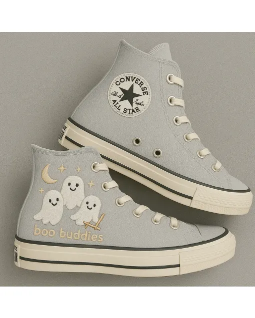Embroidered Canvas Sneakers for Men, Women, Kids – Stylish Comfort for Everyday Wear, Summer Fun - Custom Embroidered - Main View
