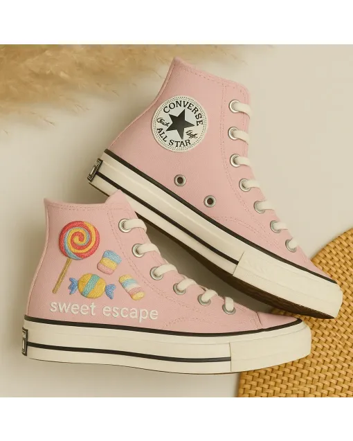 Embroidered Canvas Sneakers for Women, Girls & Teens – Stylish Comfort for Everyday Wear, Casual Outings - Custom Embroidered - Main View