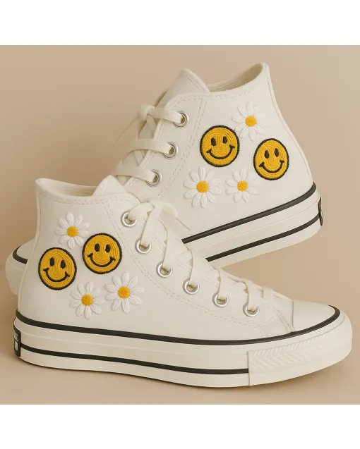 Embroidered Canvas Sneakers for Women, Men, Kids – Stylish Comfort for Everyday Wear, Casual Outings - Custom Embroidered - Main View