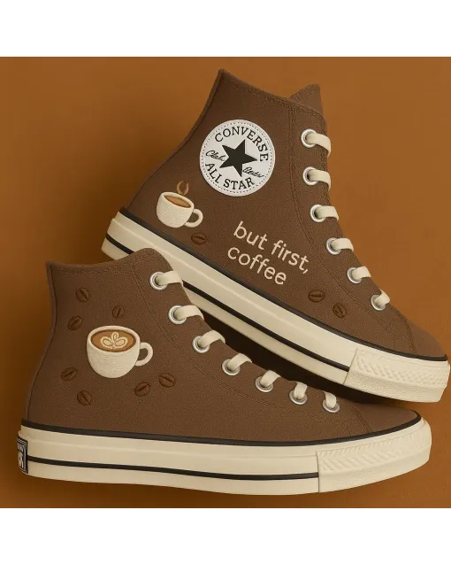 Embroidered Canvas Sneakers for Women, Men, Kids – Stylish Embroidery for Casual, Everyday Wear for Weddings & Festivals - Custom Embroidered - Main View