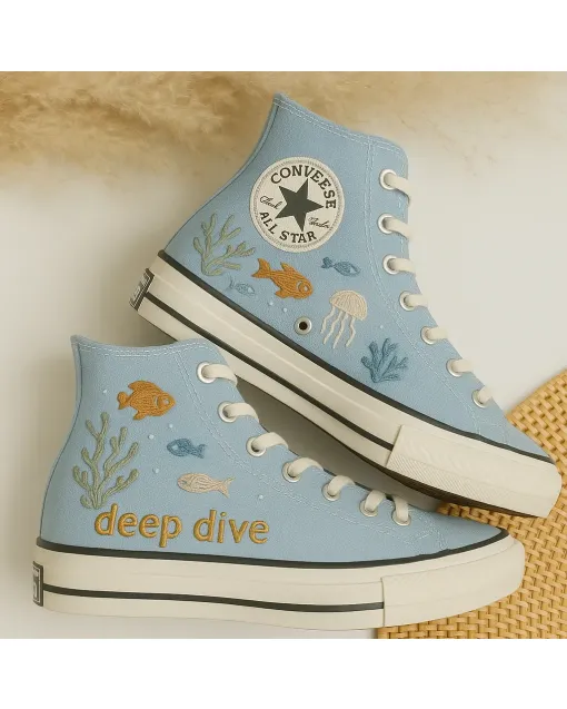 Embroidered Canvas Sneakers for Women, Men, Kids – Stylish & Durable Shoes for Everyday Wear, Outdoor Adventures - Custom Embroidered - Main View