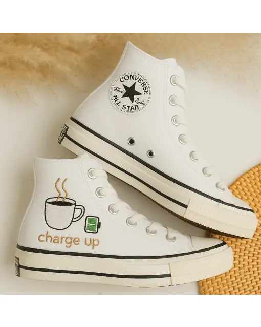 Embroidered Design Sneakers for Women – Trendy Style for Casual Outings, Shopping Trips – Perfect Gift for Fashionistas - Custom Embroidered - Main View