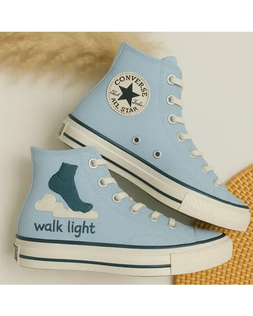 Embroidered Detail Sneakers for Trendsetters and Fashionistas – Stylish and Unique for Casual Outings, Everyday Wear - Custom Embroidered - Main View