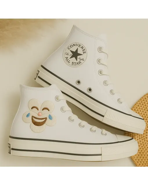 Floral Pattern Sneakers for Women – and Comfortable Shoes for Casual Outings, Daily Wear – Perfect Gift for Ladies - Custom Embroidered - Main View
