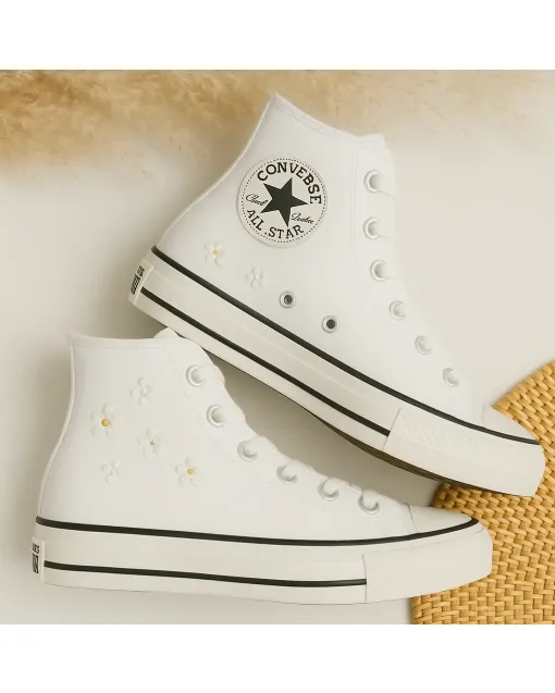 Floral Sneakers for Women and Pet Lovers – Comfortable Shoes for Casual Walks, Pet Adoption Events Perfect Gift for Pet Owners - Custom Embroidered - Main View