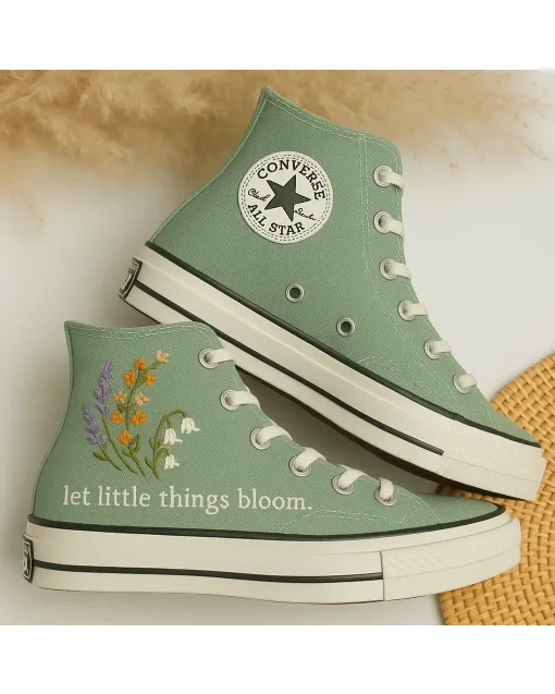 Floral Sneakers for Women – Fashion Statement for Casual Outings, Spring Walks – Perfect Gift for Fashionistas - Custom Embroidered - Main View