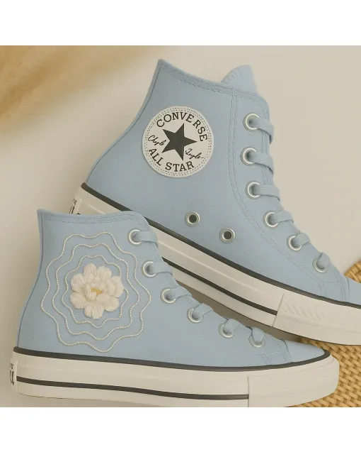 Floral Sneakers for Women – Trendy Footwear for Casual Walks, Chic Outings – Perfect Gift for Fashionistas - Custom Embroidered - Main View