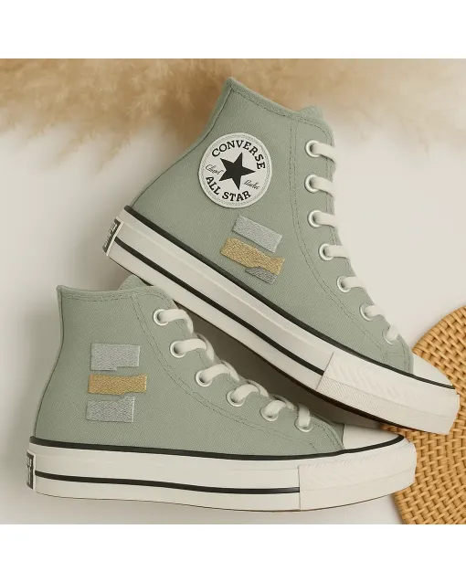 Geometric Fold Sneakers for Men and Women – Comfort for Casual Walks, Festivals Perfect Gift for Sneakerheads - Custom Embroidered - Main View