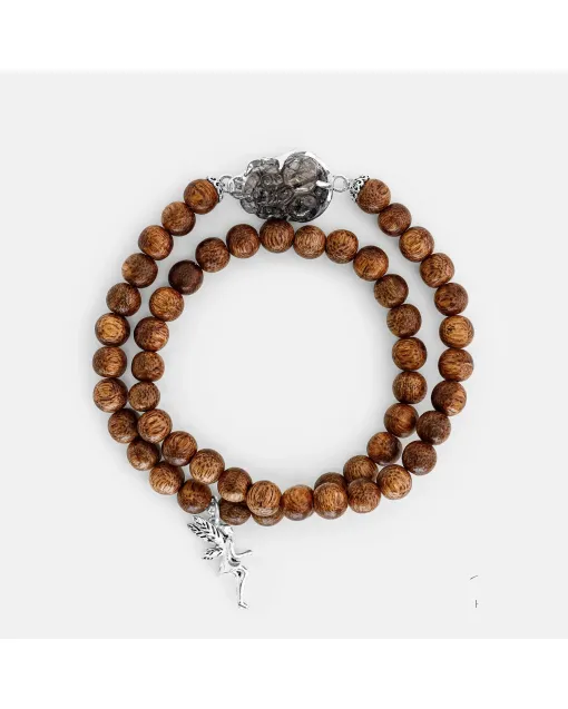 Handcrafted Natural Agarwood Bracelet for Spiritual Gift Buyers – Grounding Energy for Daily Wear, Meditation – Black, Brown – Main View