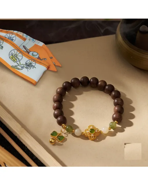Handcrafted Natural Agarwood Bracelet for Spiritual Gift Buyers – Grounding Energy for Daily Wear, Meditation – Mixed – Main View