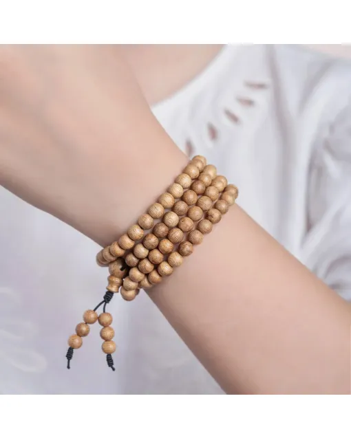 Handcrafted Natural Agarwood Bracelet for Spiritual Souls - Grounding Energy for Daily Wear, Meditation – Mixed – Main View