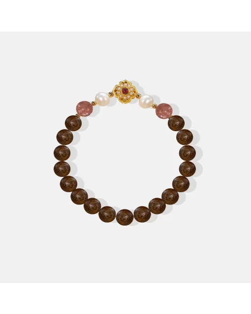 Handcrafted Natural Agarwood Bracelet for Spiritual Souls – Grounding Energy for Daily Wear, Meditation – Mixed – Main View