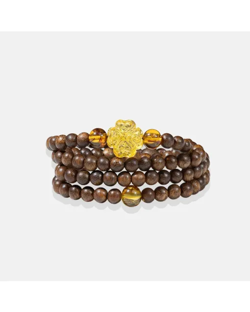 Handcrafted Natural Agarwood Bracelet – Grounding Energy for Daily Wear, Meditation – Mixed – Main View