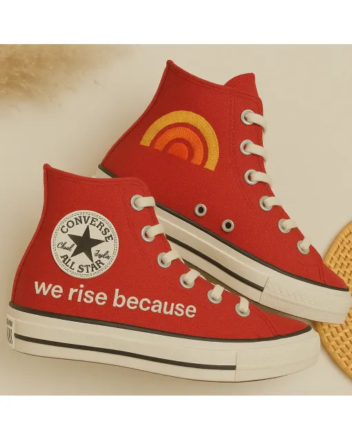 High-top Sneakers for Men and Women – Comfortable Wear for Casual Outings, Everyday Errands Perfect Gift for Sneakerheads - Custom Embroidered - Main View