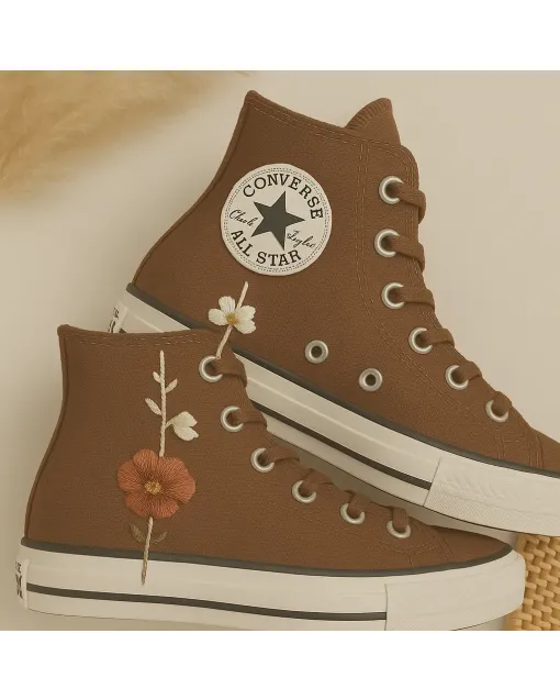 High-top Sneakers for Men and Women – Trendy Footwear for Casual Outings, Night Outings, Perfect Gift for Sneakerheads - Custom Embroidered - Main View