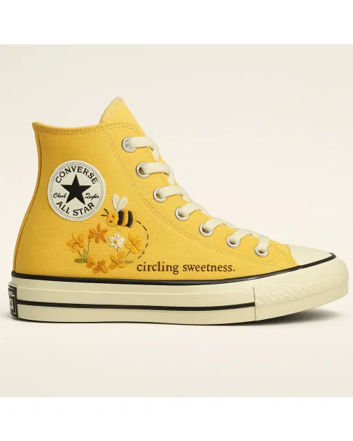 Honey Bloom Loop Sneakers for Women – Comfort for Casual Walks, Daily Wear – Perfect Gift for Pet Lovers - Custom Embroidered - Main View