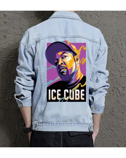 Ice Cube Jean Jacket for Men – Gift for Music Fans – Birthday Present - Light Blue - Main View