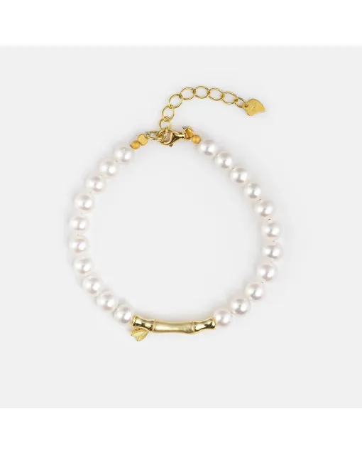 Japanese Akoya Pearl Healing Bracelet for Women – Elegant Energy Jewelry for Calmness, Gift-ready Healing Bracelet for Daily Wear, Meditation –  – Main View